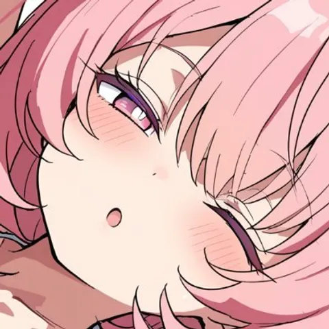 Close-up illustration of a pink-haired character